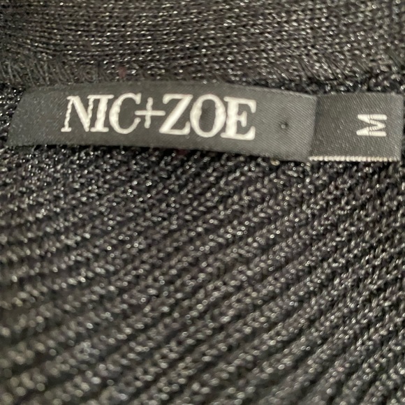 NIC+ZOE knit top size M black with silver metallic threads. Bought at Saks Fifth - Picture 7 of 7
